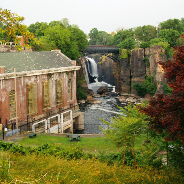 "Great Falls of Paterson Power Station" stock image