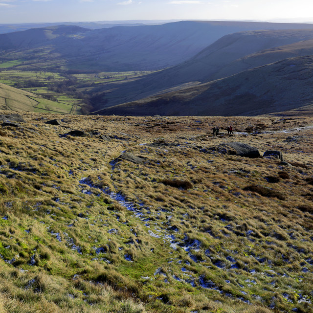 View Of The Jacobs Ladder Footpath Kinder Scout Derbyshire Peak District License 