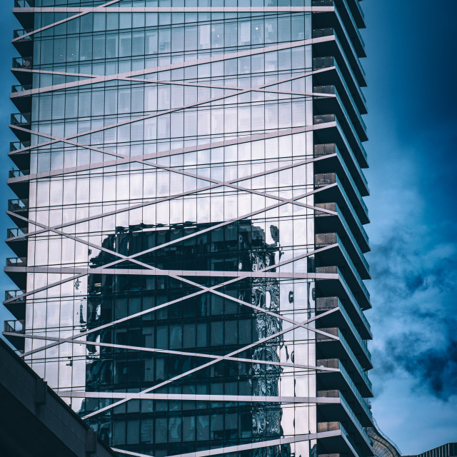 "Winter Architecture Reflections" stock image