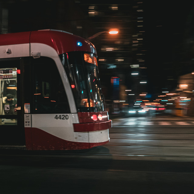 "Toronto Street Car Cinematic Pan" stock image