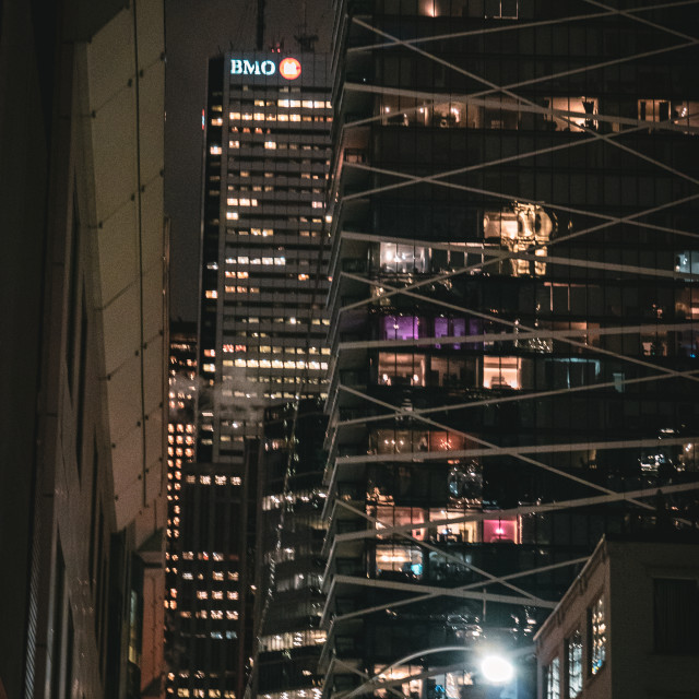 "Downtown Toronto Condos at Night" stock image