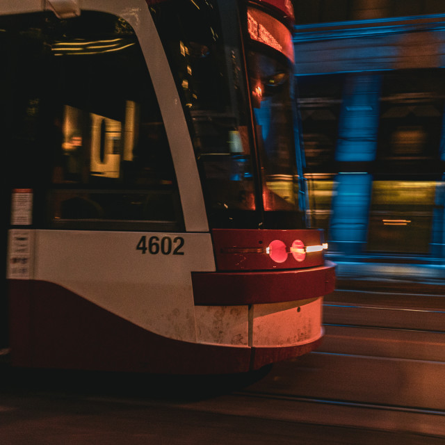 "Toronto Street Car Cinematic Pan" stock image