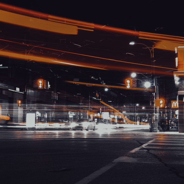 "Queen and Spadina Light Trails" stock image