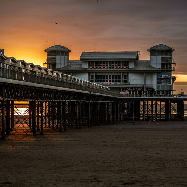 "Weston Grand Pier" by Pete Griffiths - £10.00 "Weston Grand Pier" stock image