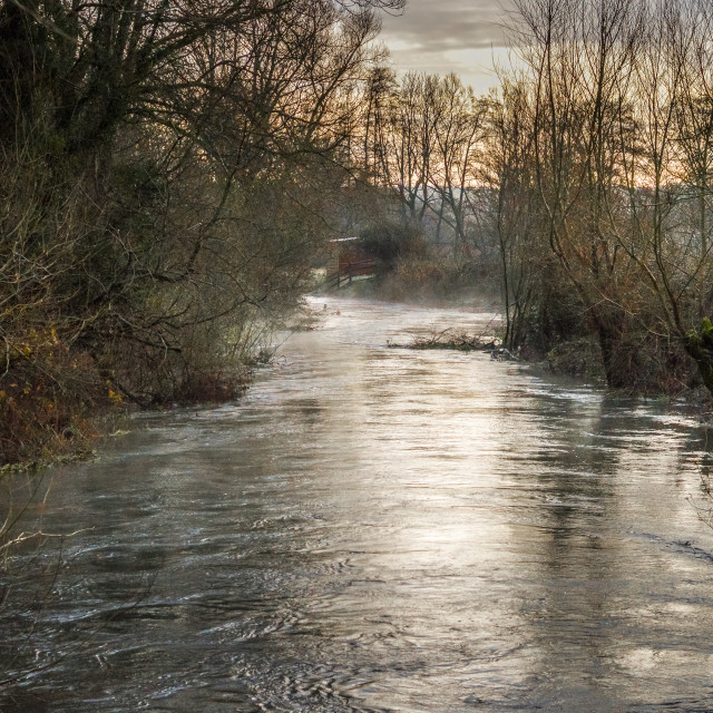 "Sunrise On The River Wylye" stock image