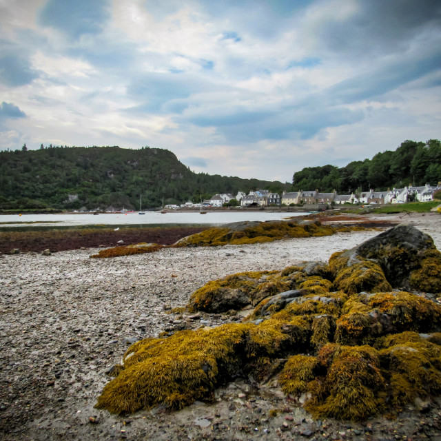 "Low tide at Plockton" stock image