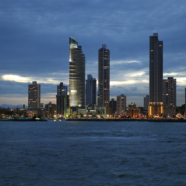 "Ciudad desde la Bahia de Panama" stock image