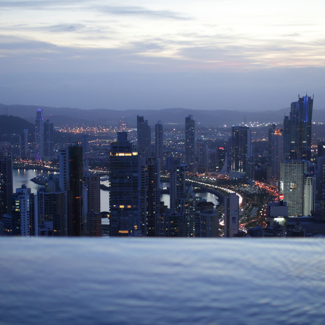 "Atardecer Panama City" stock image