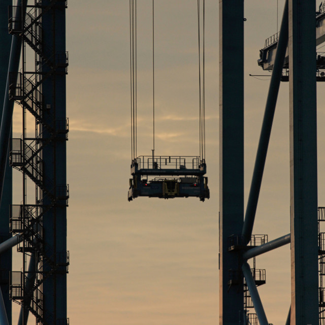 "quay cranes at port" stock image