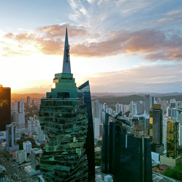 "atardecer Panama city" stock image