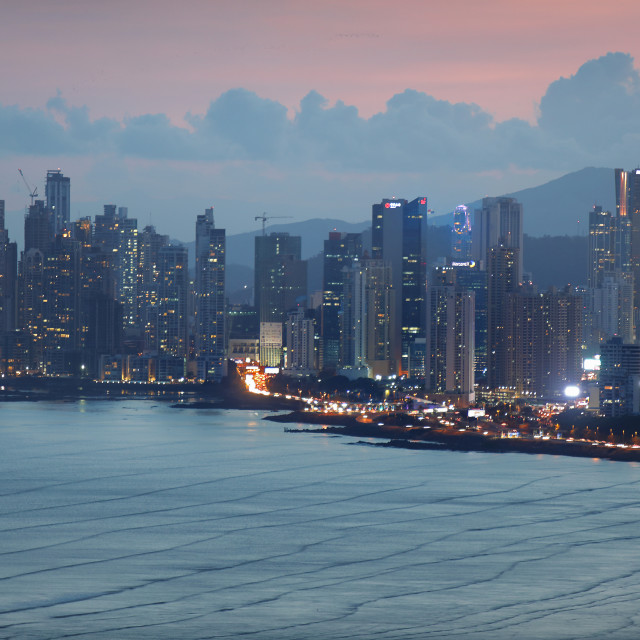 "Atardecer Ciudad de Panama" stock image