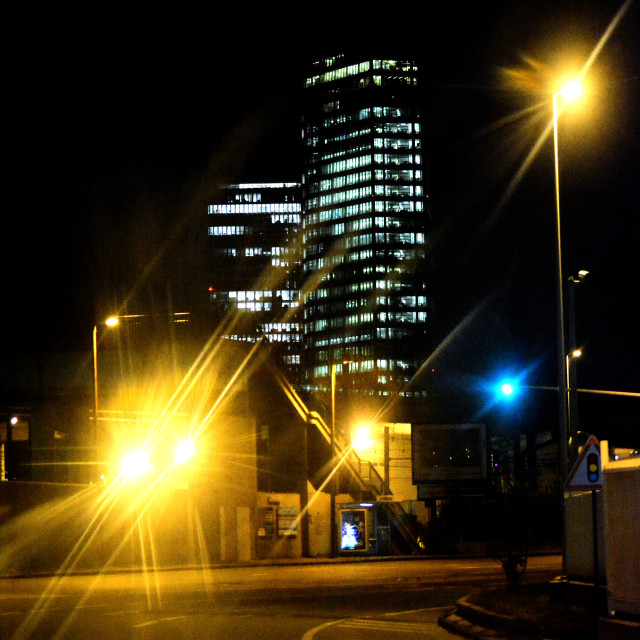 "Road at night" by Amit Mendelsohn - £50.00 "Road at night" stock image