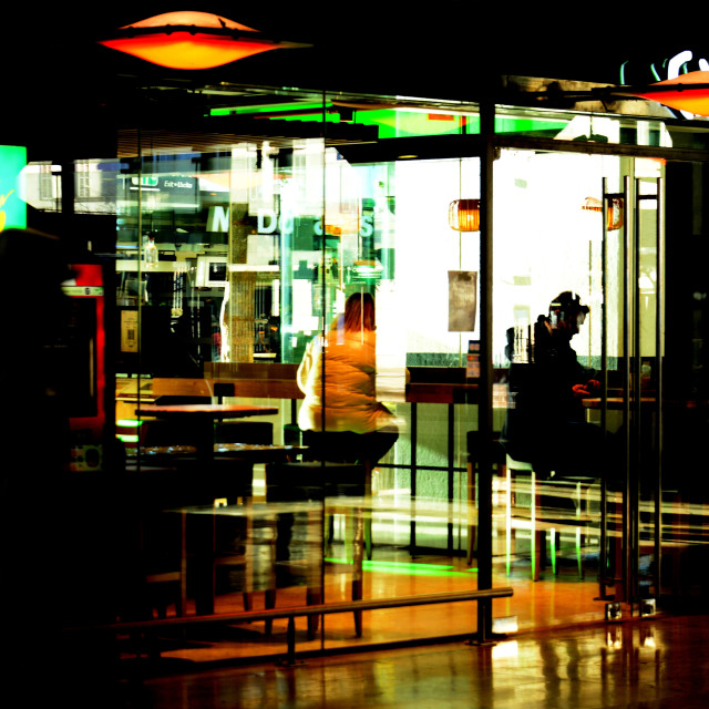 "cafe alone" by Amit Mendelsohn - £50.00 "cafe alone" stock image