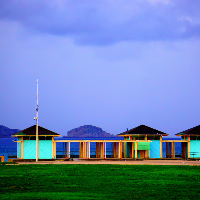 "Beach huts" by Amit Mendelsohn - £50.00 "Beach huts" stock image