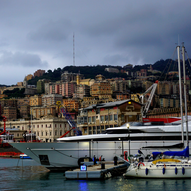 "Genova, a city on mountains" by Amit Mendelsohn - £50.00 "Genova, a city on mountains" stock image