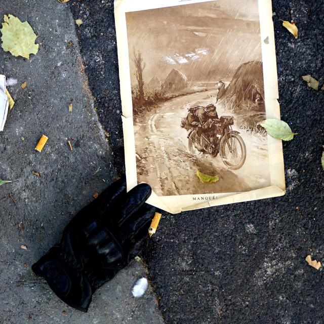 "A glove holding a picture" by Amit Mendelsohn - £50.00 "A glove holding a picture" stock image