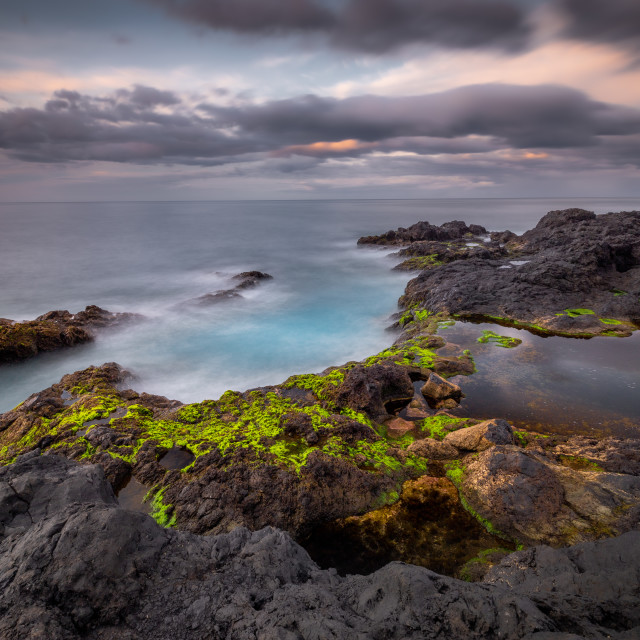 "Praia da Laje beach, Seixal, Madeira Island, Portugal." stock image