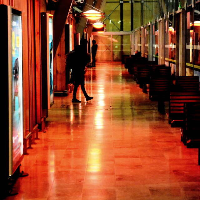 "Train station at night" by Amit Mendelsohn - £50.00 "Train station at night" stock image