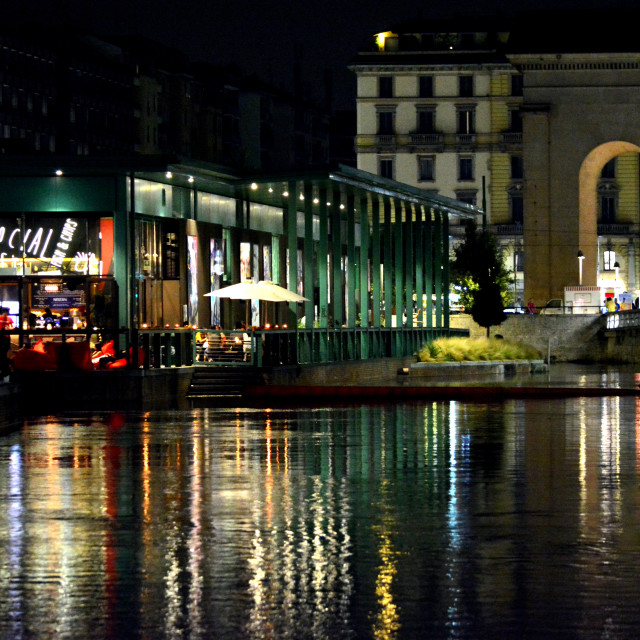"Milano porta nuova at night" by Amit Mendelsohn - £50.00 "Milano porta nuova at night" stock image