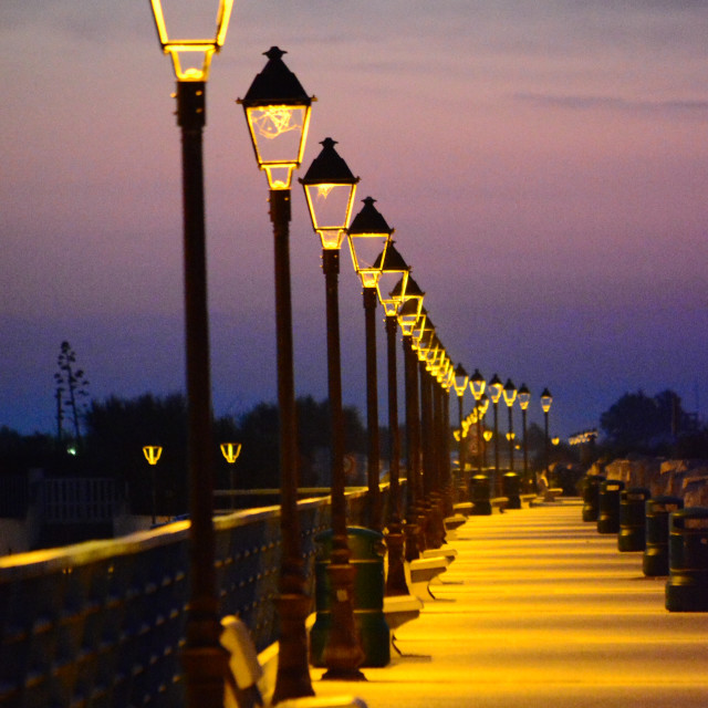 "Lamps on the beach" by Amit Mendelsohn - £50.00 "Lamps on the beach" stock image