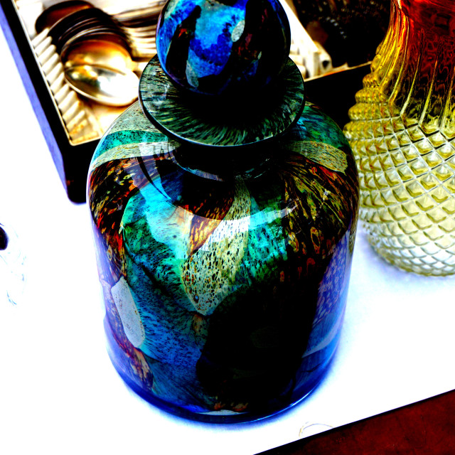 "A bright blue bottle" by Amit Mendelsohn - £50.00 "A bright blue bottle" stock image
