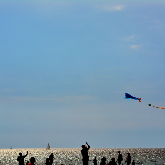 "People on the beach" by Amit Mendelsohn - £50.00 "People on the beach" stock image