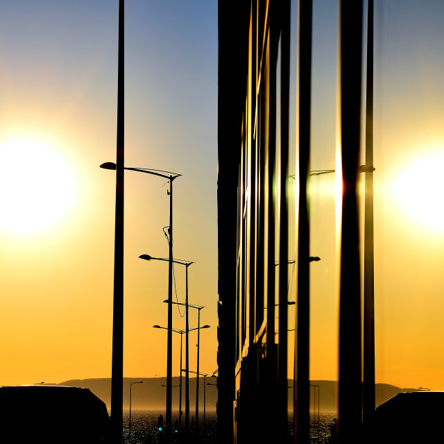 "Double sunset" by Amit Mendelsohn - £50.00 "Double sunset" stock image