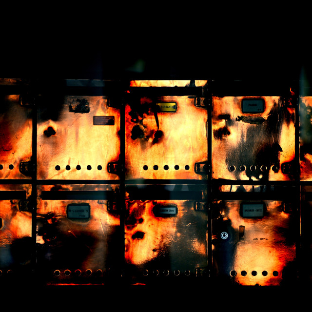 "Mail boxes" by Amit Mendelsohn - £50.00 "Mail boxes" stock image