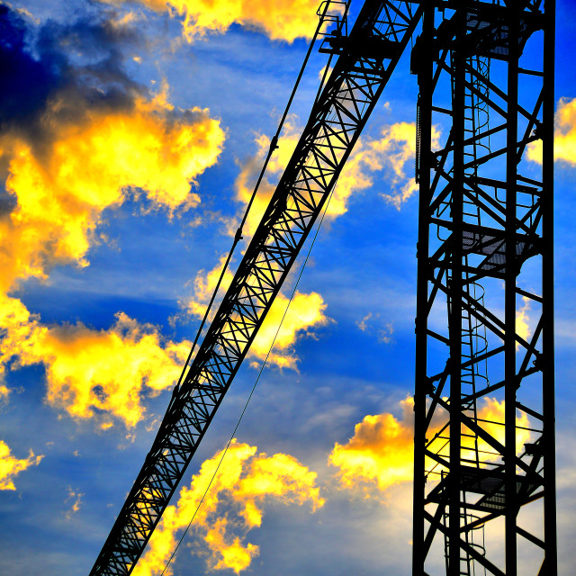 "A crane in the sky" by Amit Mendelsohn - £50.00 "A crane in the sky" stock image
