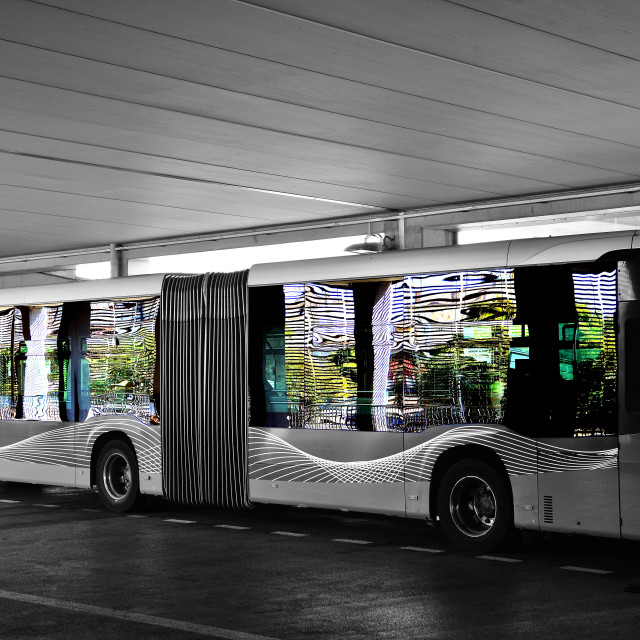 "Reflection over a bus window" by Amit Mendelsohn - £50.00 "Reflection over a bus window" stock image
