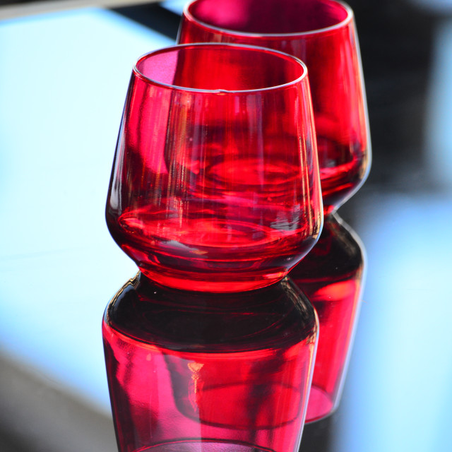 "2 red glasses" by Amit Mendelsohn - £50.00 "2 red glasses" stock image