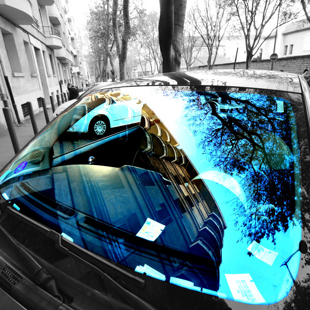 "Car reflection" by Amit Mendelsohn - £50.00 "Car reflection" stock image