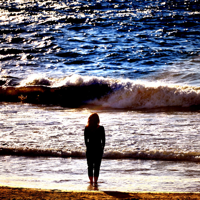 "A personne watching the sea" by Amit Mendelsohn - £50.00 "A personne watching the sea" stock image
