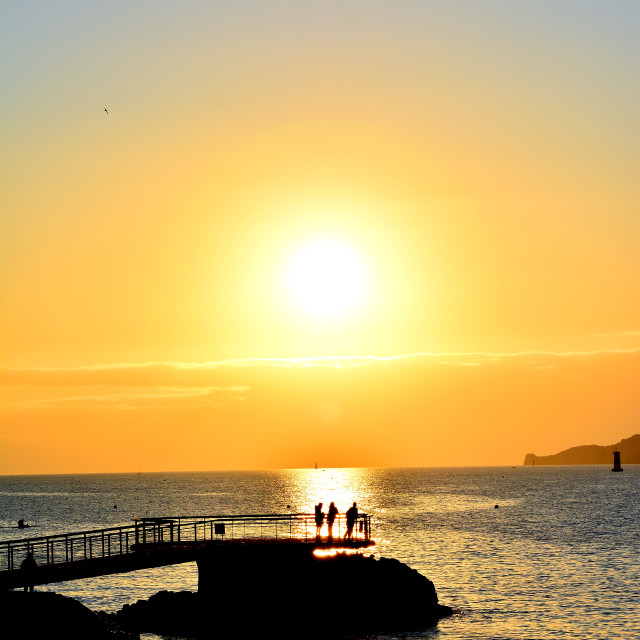 "Watching the sunset" by Amit Mendelsohn - £50.00 "Watching the sunset" stock image