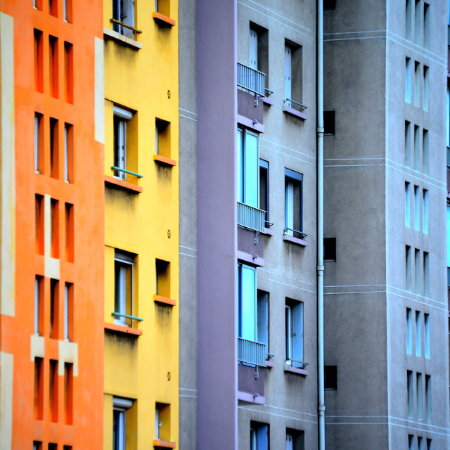 "Colours in urban architecture" by Amit Mendelsohn - £50.00 "Colours in urban architecture" stock image