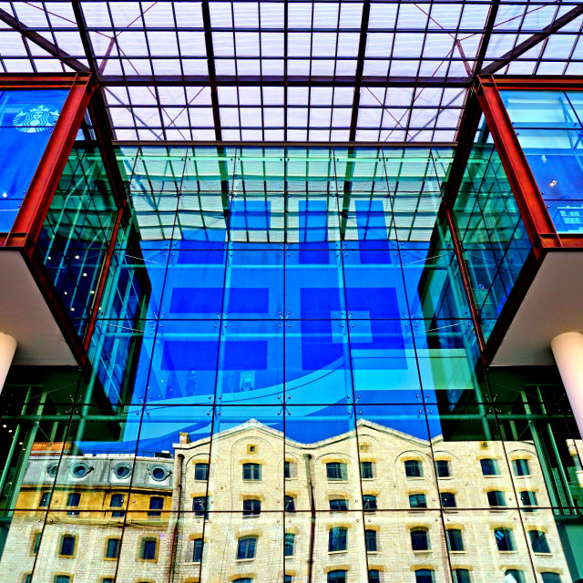 "Reflection on the terrace du port" by Amit Mendelsohn - £50.00 "Reflection on the terrace du port" stock image