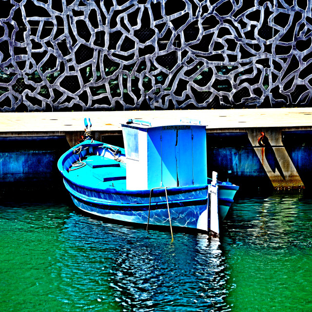 "A boat by the MUCEM" by Amit Mendelsohn - £50.00 "A boat by the MUCEM" stock image
