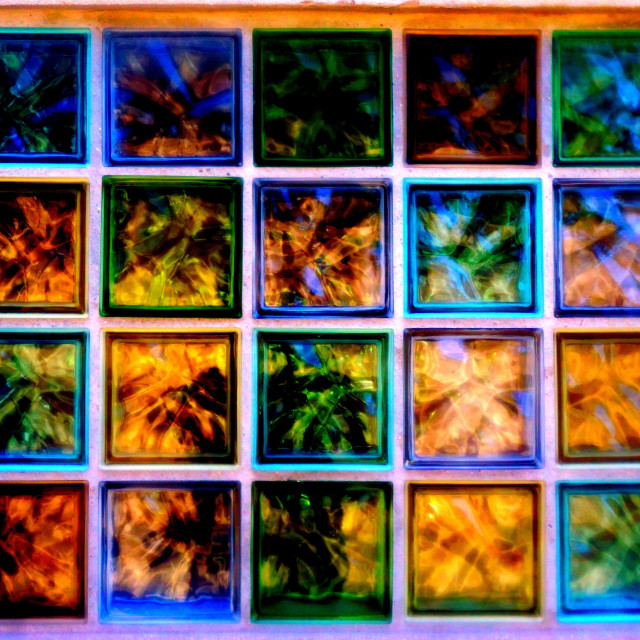 "A coloured glass wall" by Amit Mendelsohn - £50.00 "A coloured glass wall" stock image
