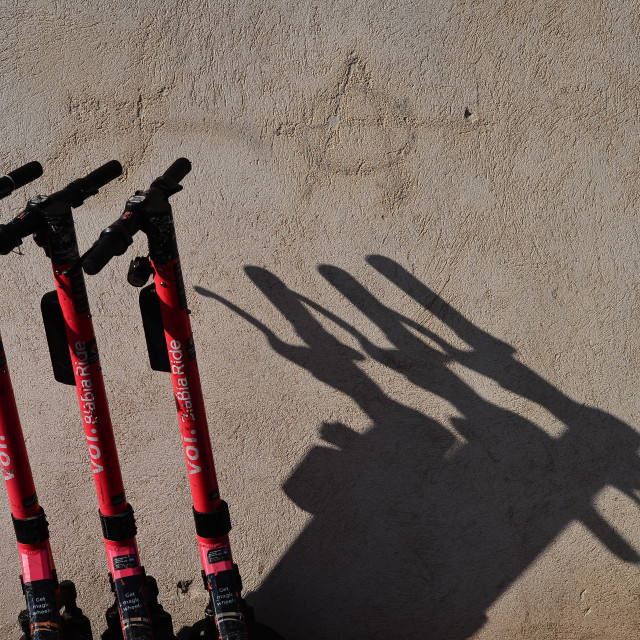 "Vehicles and shadows" by Amit Mendelsohn - £50.00 "Vehicles and shadows" stock image