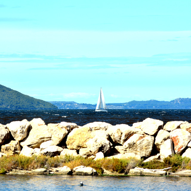 "A sailing boat" by Amit Mendelsohn - $49.80 "A sailing boat" stock image