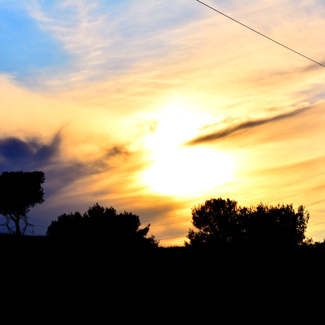 "Sunset over the trees" by Amit Mendelsohn - $49.80 "Sunset over the trees" stock image