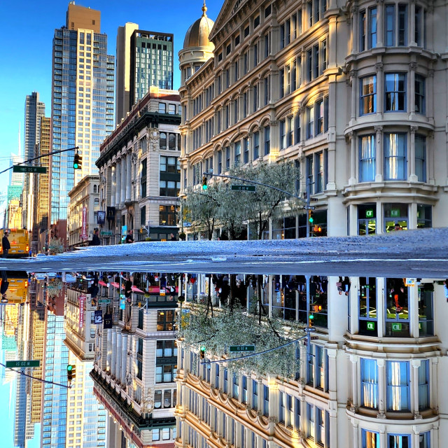 "6th Ave during the golden hour" by Nancy E Hightower - £7.00 "6th Ave during the golden hour" stock image