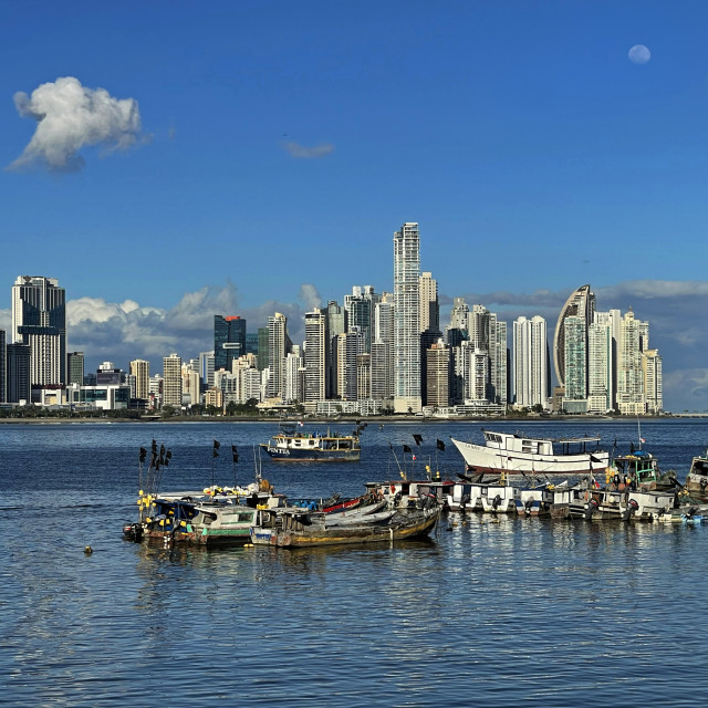 "Vista a la Bahia de Panama" stock image