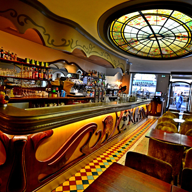 "An art nouveau cafe/bar" by Amit Mendelsohn - $48.91 "An art nouveau cafe/bar" stock image