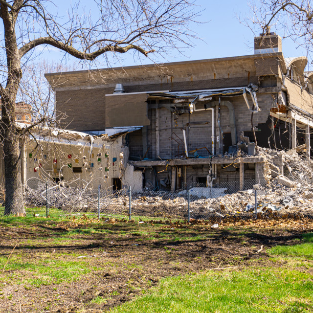 "YMCA Demolition" by BTG Photographer - $3.09 "YMCA Demolition" stock image