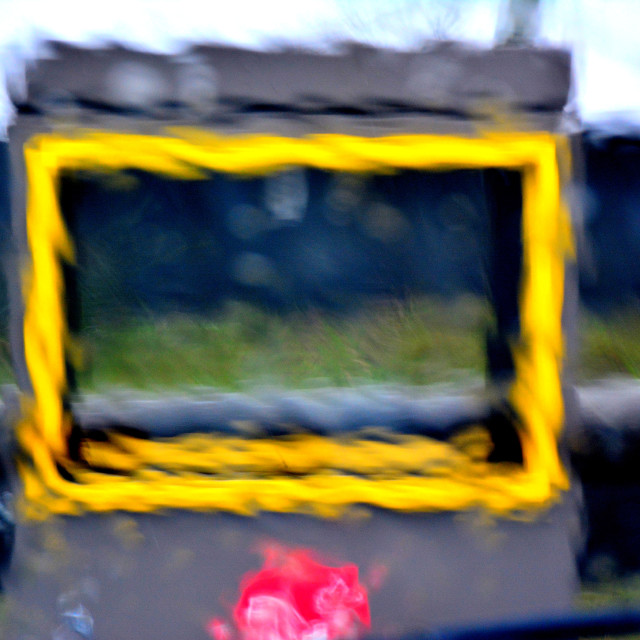 "A yellow fuzzy square" by Amit Mendelsohn - $48.91 "A yellow fuzzy square" stock image