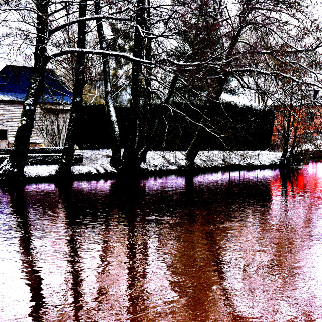 "River flowing through a village" by Amit Mendelsohn - $48.91 "River flowing through a village" stock image