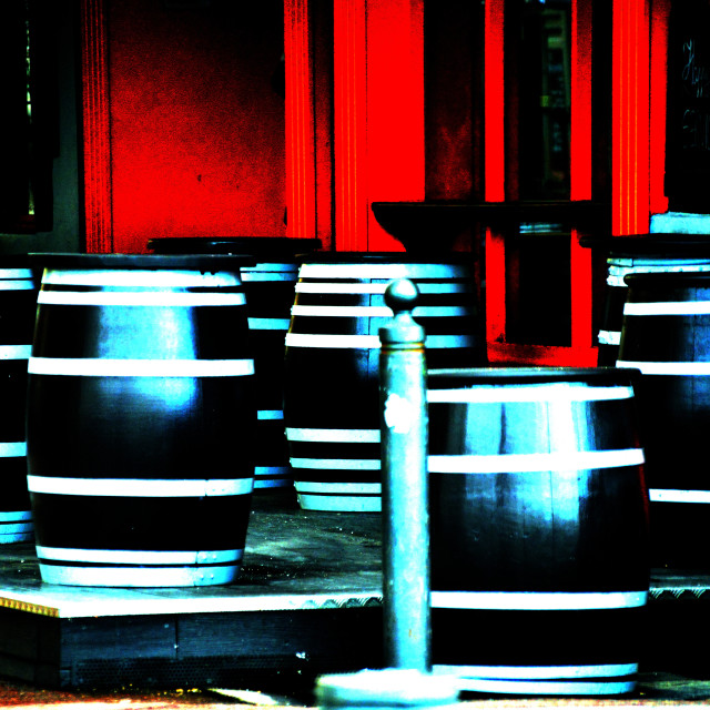 "Barrels in a pub" by Amit Mendelsohn - £50.00 "Barrels in a pub" stock image