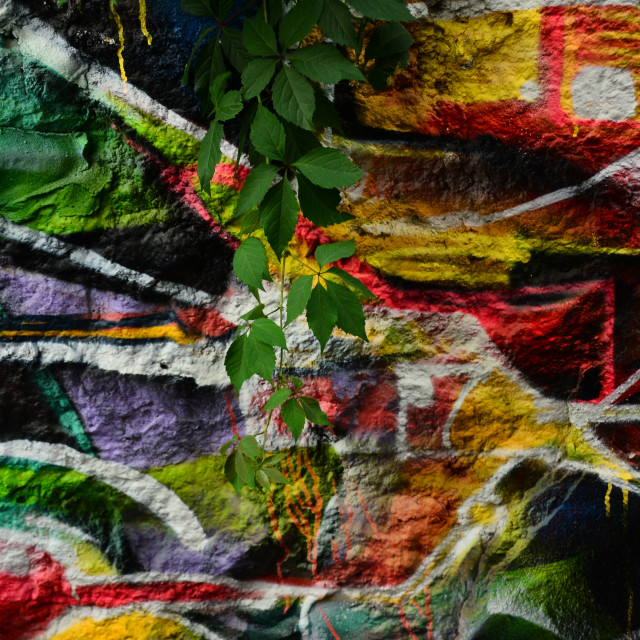 "A wall painted with graffiti" by Amit Mendelsohn - £50.00 "A wall painted with graffiti" stock image