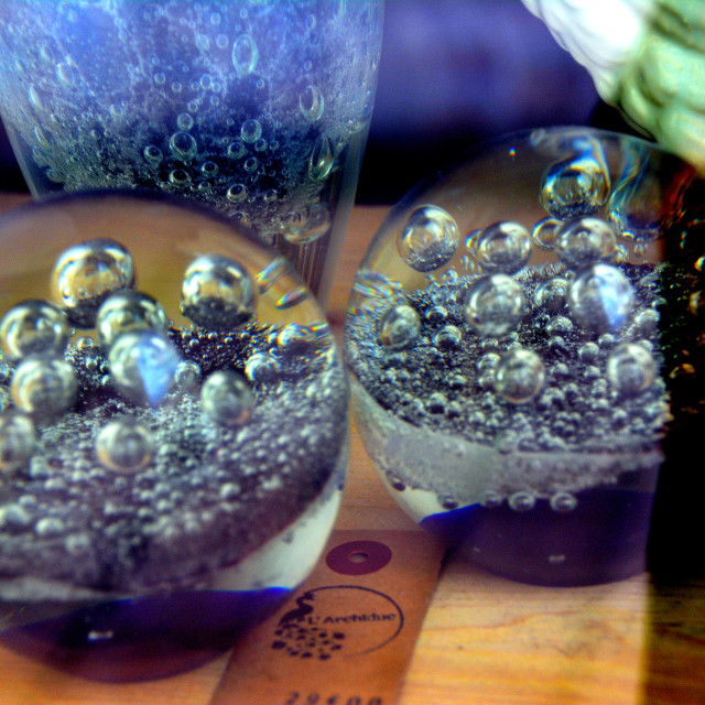 "Glass balls with bubbles" by Amit Mendelsohn - £50.00 "Glass balls with bubbles" stock image